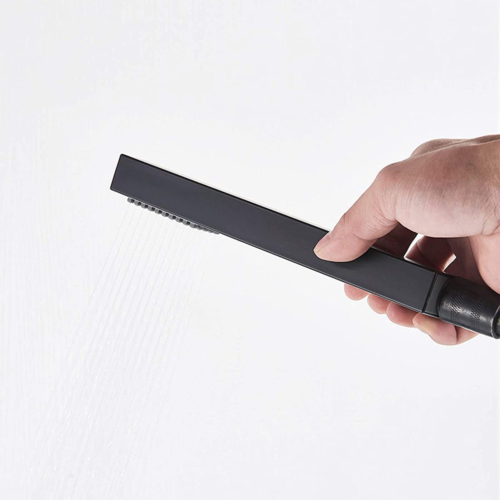 Wolnostojąca bateria wannowa matowa czerń, jednouchwytowa bateria wannowa wodospad, stojąca bateria wannowa mosiądz, bateria wannowa z prysznicem ręcznym, bateria wannowa