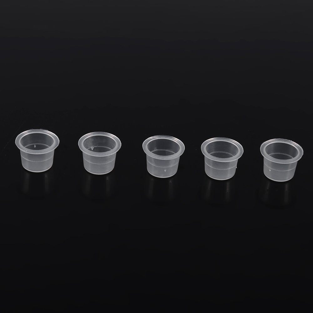 Tatuaż tusz czapki, tusz do tatuażu Cap kubek Pot średni duży plastikowy pigment do tatuażu kubek do tatuażu makijaż permanentny pojemnik Cap tusz do tatuażu materiały do ​​tatuażu 100 sztuk(M)