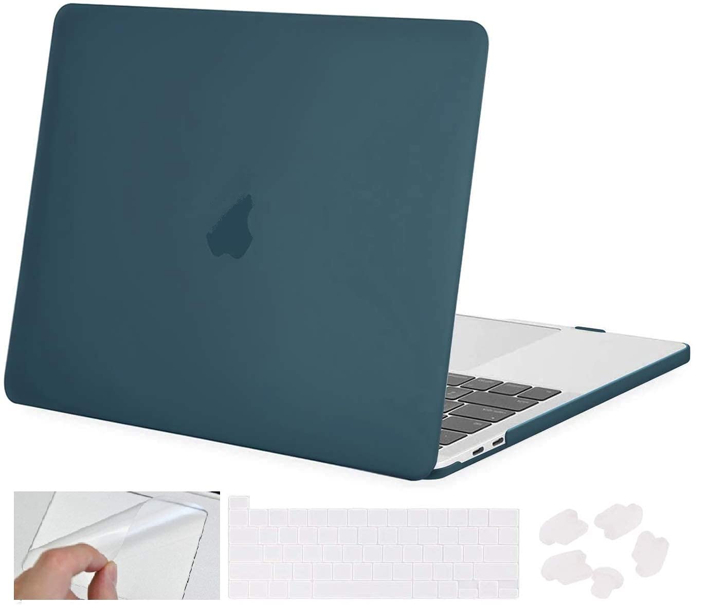 MOCA Hard Shell Case Cover for M1 MacBook Air 13 inch [2022, 2021-2018 Release] M1 A2337 A2179 A1932 with Retina Display Touch id MacBook Air Shell Case Cover (Deep Green)