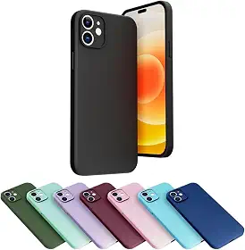 Capa Case Premium Compatível AppIe iPhone 12 Silicone Aveludada Proteção de Câmera (CORAL)