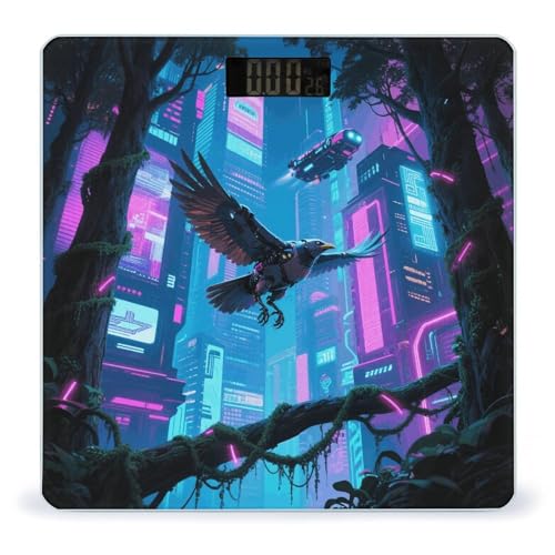 Báscula de baño digital con vidrio templado y pantalla LCD