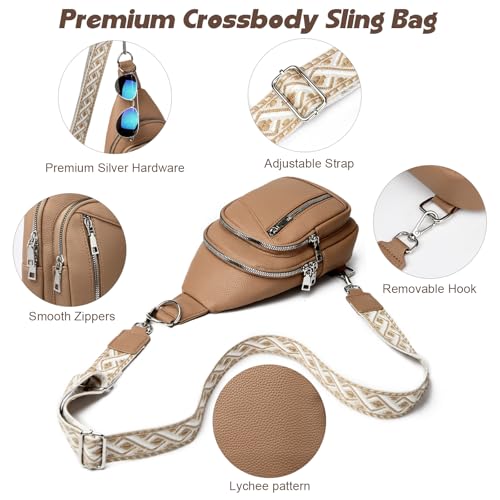 Image of MYHOZEE Small Diaper Bag Crossbody Sling Purse for Women - 2 in 1 Leather Backpack with 2 Straps for Short Trips Work Daily | Mini diaper bag