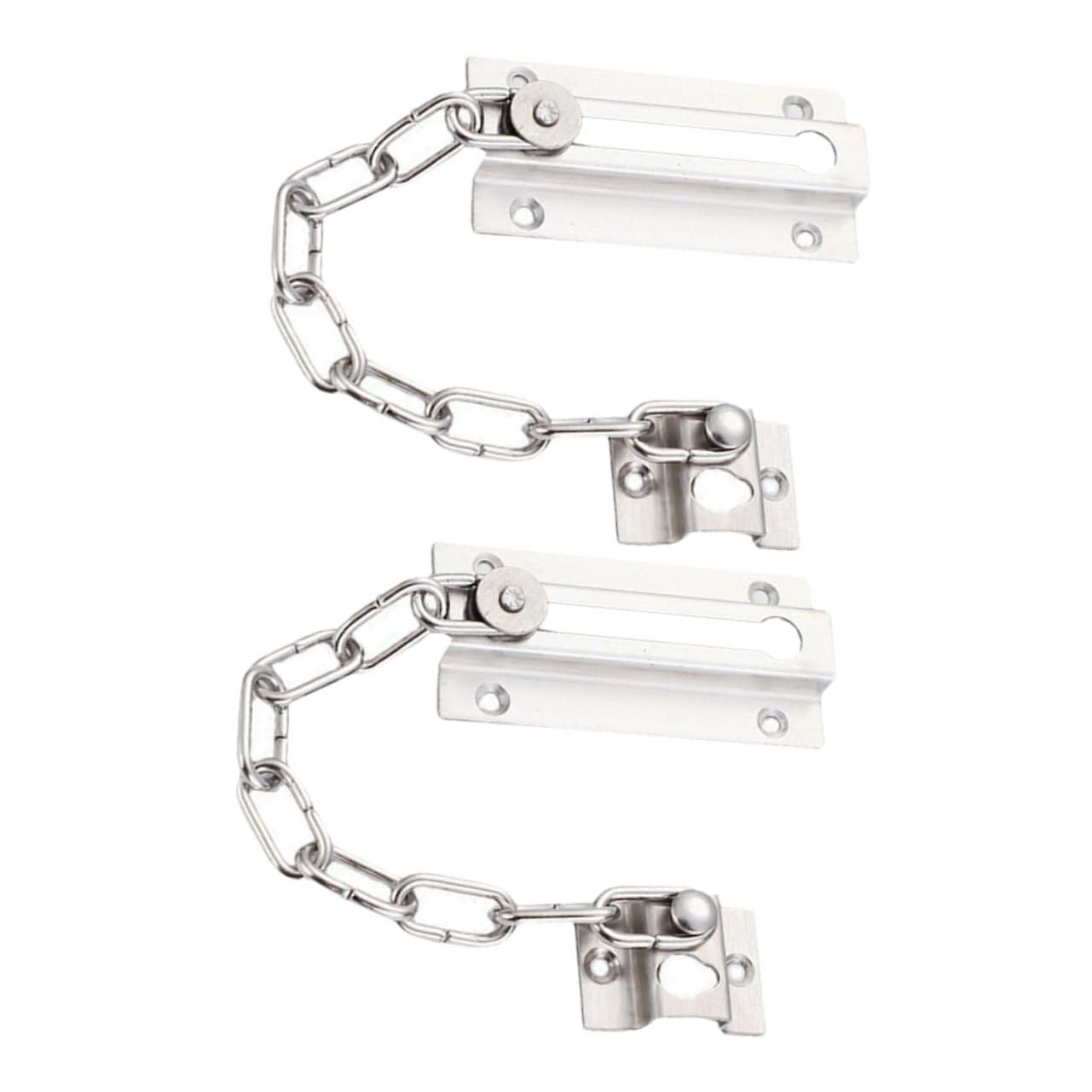 Cadena de seguridad y pestillo antirrobo de acero inoxidable para proteger puertas interiores.