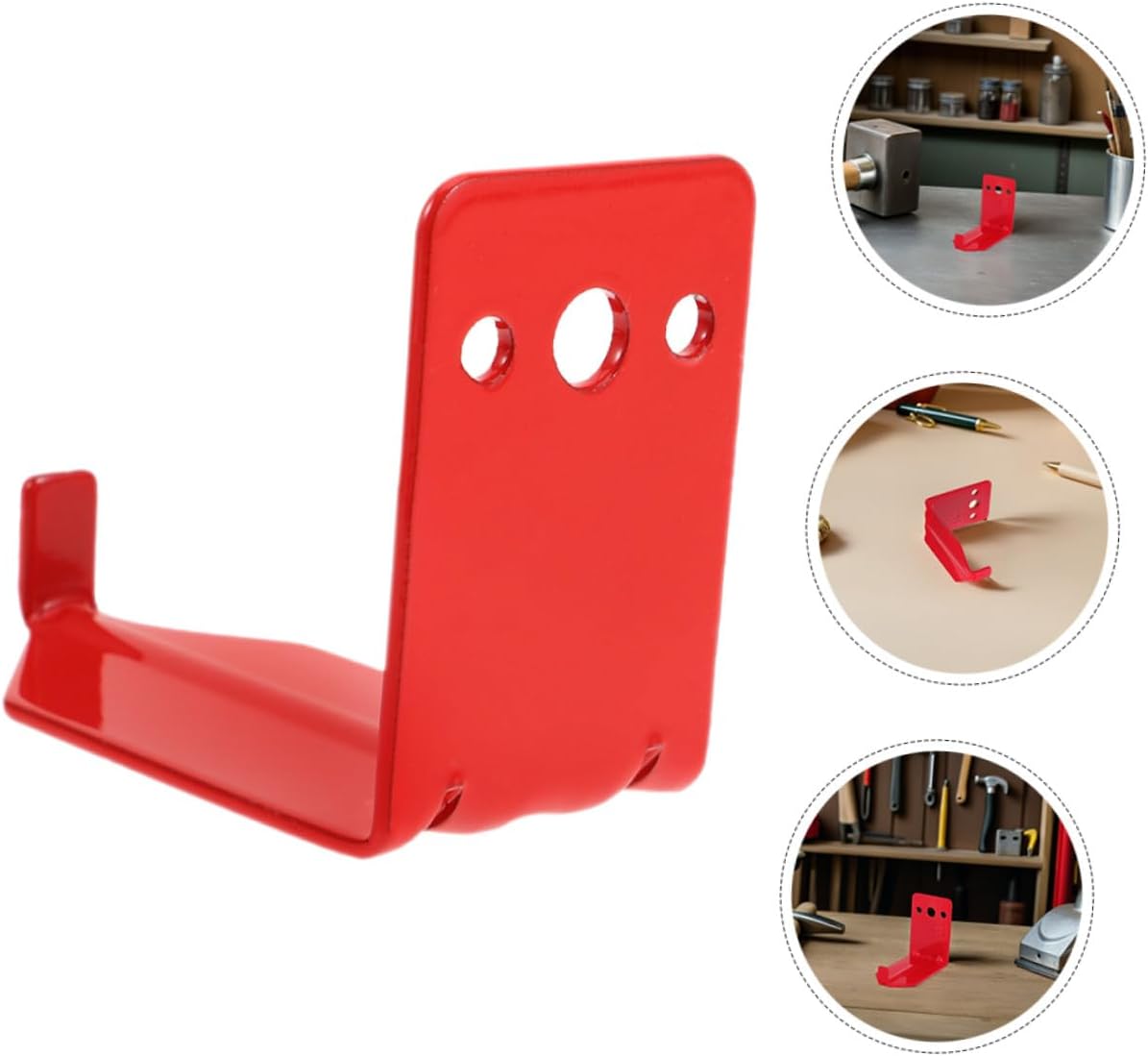 SAFIGLE 12 Sets Fire Extinguisher Mount Wall Brackets for Extinguishers with Screws and Gaskets Smooth Edges Bright Red Coating for Home Kitchen Classroom and Restaurant Safety