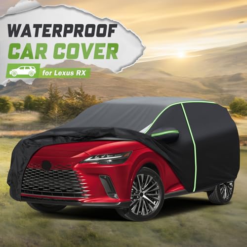 Image of Mixsuper Liner Car Cover for Lexus RX 1999-2026 (RX330 RX350 RX400H RX450H RX500H), 7 Layers Waterproof Car Cover Accessories for RX with Zipper Door, Windproof Straps, Reflective Strips, All Weather