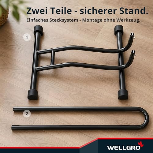 WELLGRO Fahrradständer - Stahl, sicherer Stand - Farbe schwarz – Ansicht 4