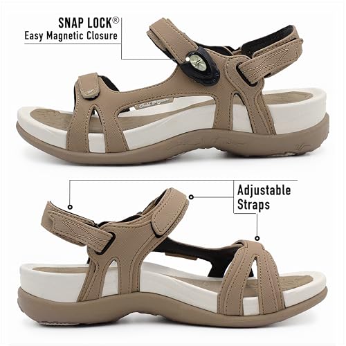 Image of SIGNATURE Arch Support Womens Sandals Comfortable Walking. Everyday Comfy Sandals Women Wear for Beach, Travel, Water, Outdoor, Hiking. Women Footwear.