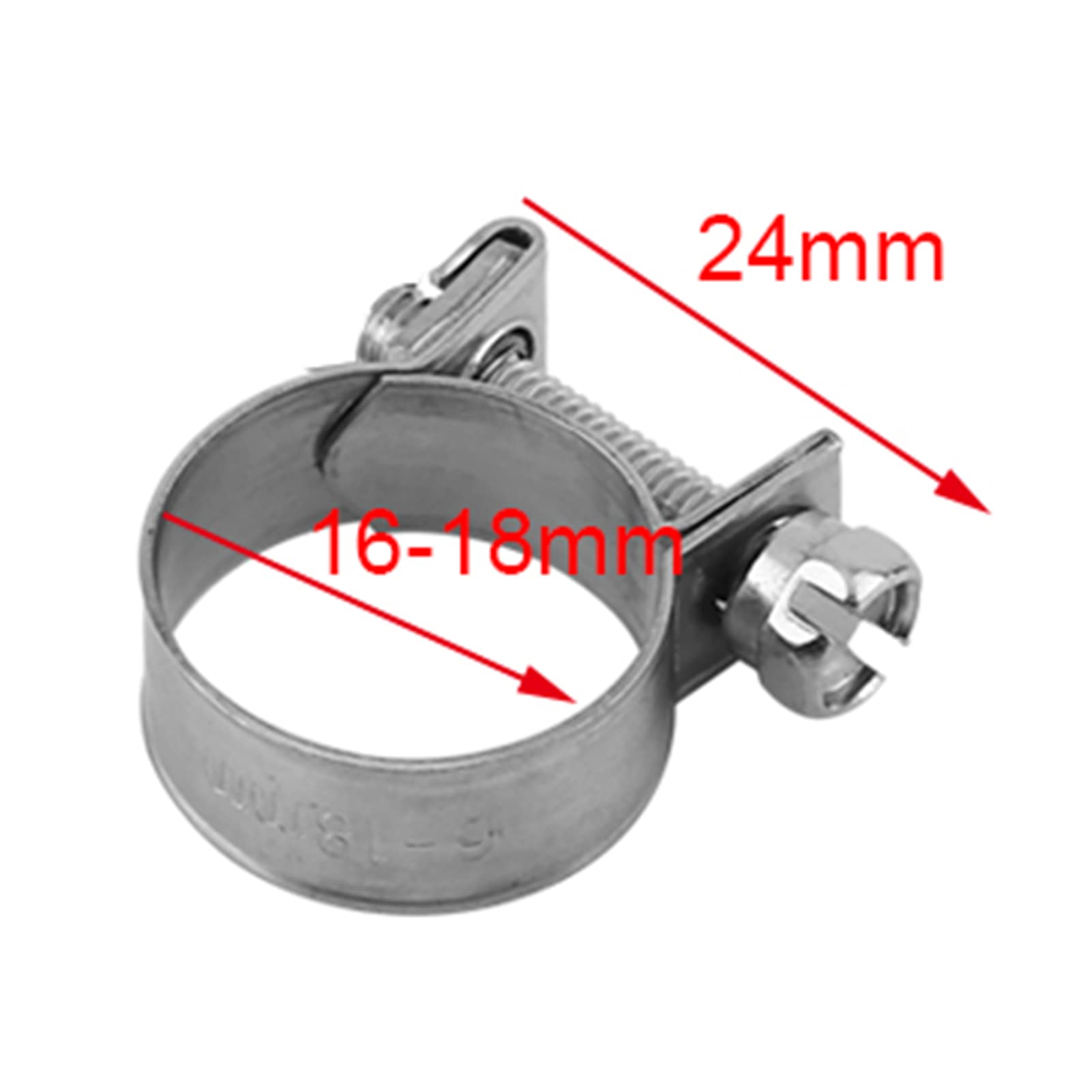 Hose clamp, 10pcs All Stainless Steel Mini Fuel Line Pipe Hose Clamp Clip 6mm-20mm Optional Size (16-18Mm) - Image 3