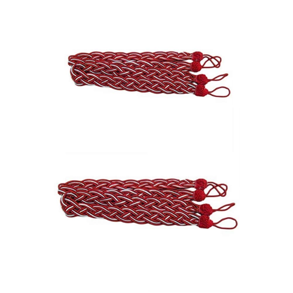 Dada Red Curtain Rope Tiebacks Curtain Tieback Holdback Curtain Tie Back Clips Holder Window Decorative Holdbacks,2 Pairs (Red)