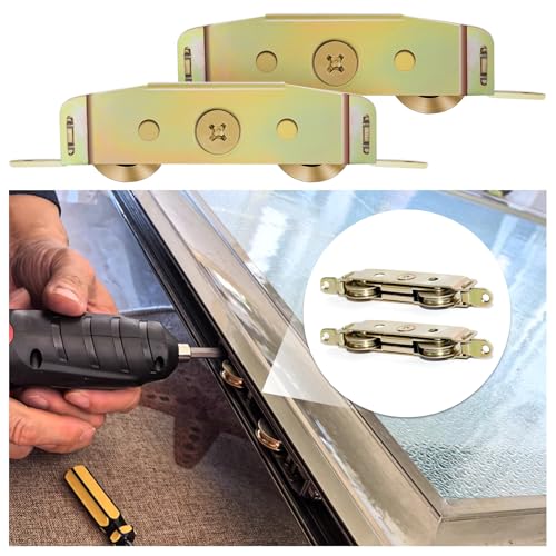 Sliding Door Rollers Replacement for Smooth Operation 1-1/4 Inch Stainless Steel Wheels for Sliding...