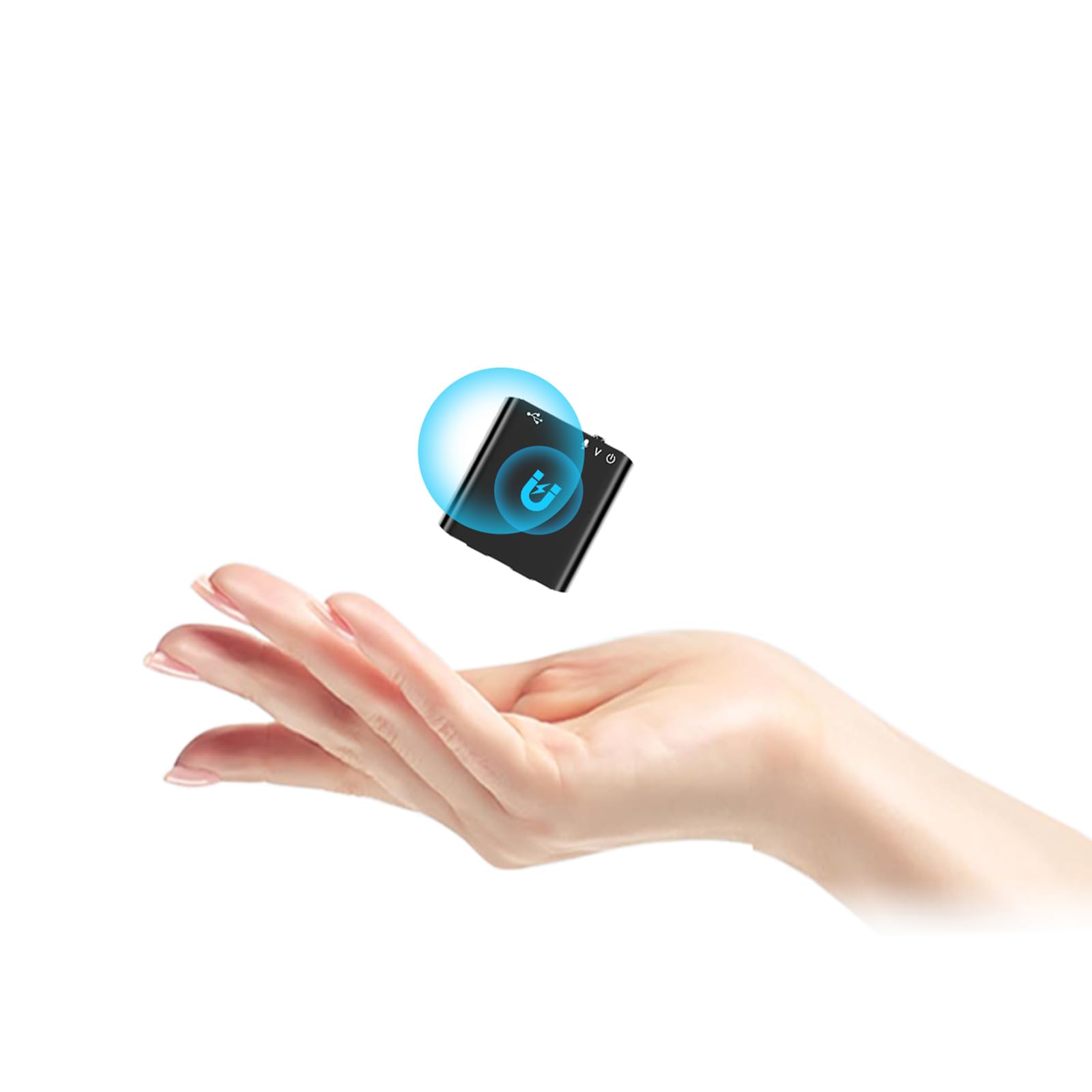 Mini dittafono con magnete integrato, ultra sottile solo 0,95 cm, attivazione vocale e riduzione del rumore DSP, registrazione one-touch, registratore portatile per riunioni, interviste