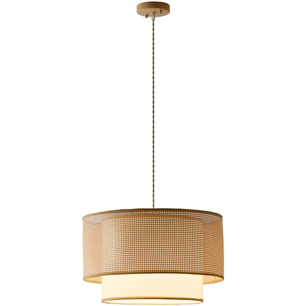 Braided lampshade, The Height of Bamboo and Rattan can be Adjusted by 30/40/50 cm(40cm)