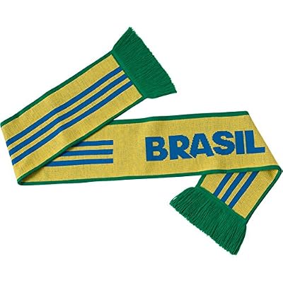 adidas Performance Brazil Home Scarf, Bright Yellow/Shock Blue/Real Green, One Size Fits Men