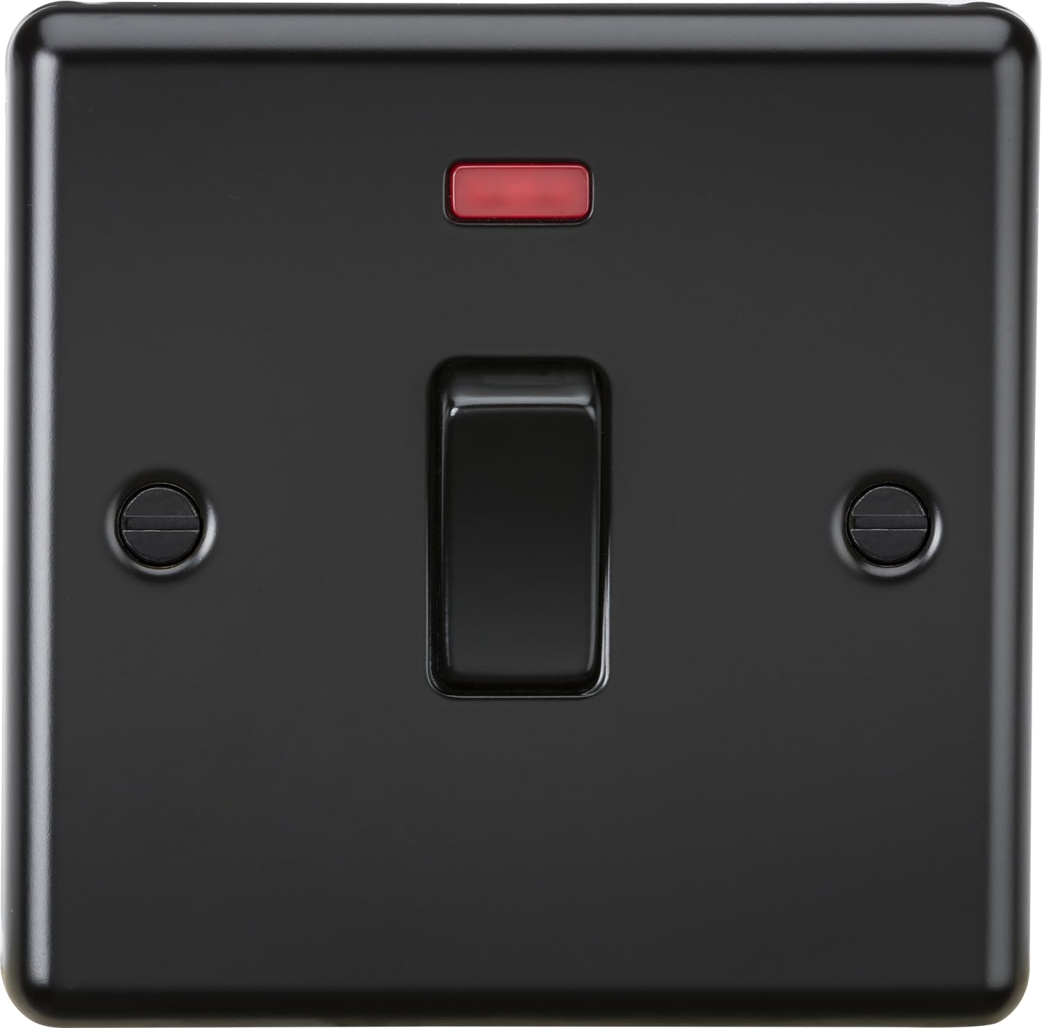Knightsbridge 20A 1G DP Switch with Neon - Matt Black