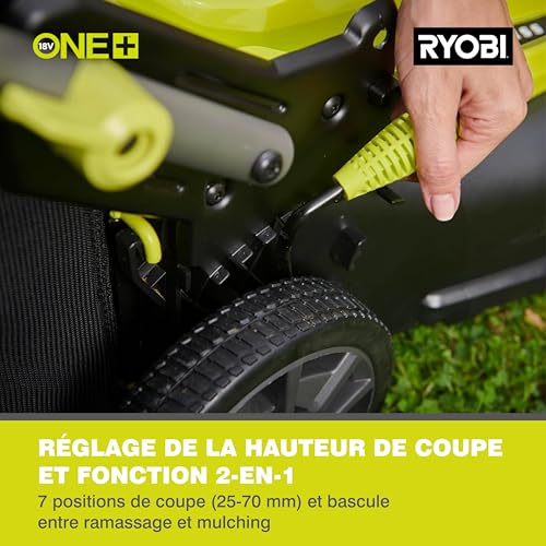 Ryobi Tondeuse poussée Brushless 18V One+ 40 cm 1 Batterie 5Ah & Chargeur RY18LMX40C 150 - vue 9