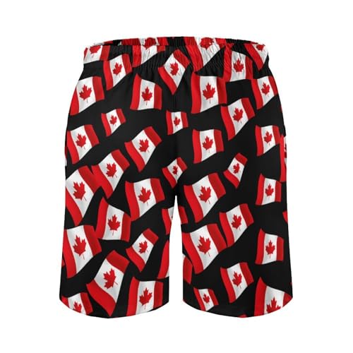 Canada Flag Mens Swim Trunks Quick Dry Beach Swimming Shorts with Mesh Lining and Pockets4