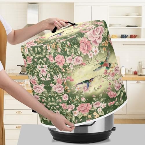 Image of Cozeyat Spring Hummingbird Rice Cooker Cover Kitchen Appliance Cover Dust Cover for Kitchen Appliance Cover Electric Pressure Cooker, Air Fryer and Crock Pot, Machine Washable
