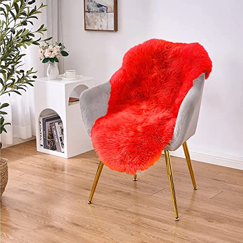 BW BIKER WEARS Tapis moelleux en fausse fourrure - Tapis moelleux en peau de mouton - Housse de chaise douce pour chambre à coucher, salon, chambre d'enfant Cover
