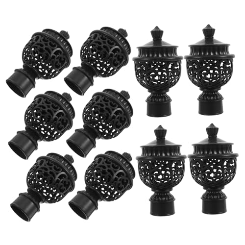 FUNOMOCYA Abs Material 12pcs Curtain Rod Fittings Elegant Roman Rod Ends for Window Decor