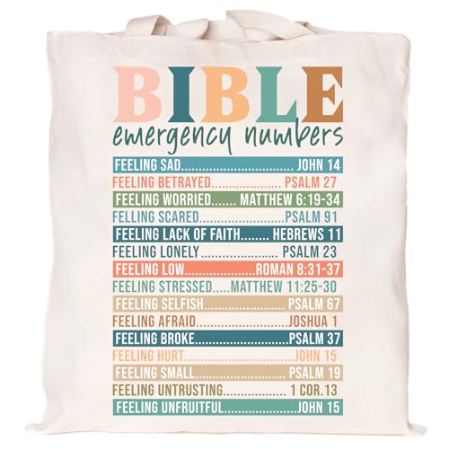 Jakayla Christ Tote Bags for Women (Bible Emergency Numbers)