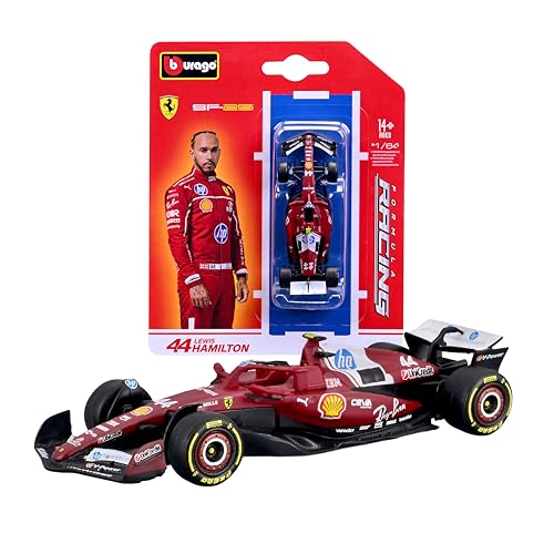 Bburago F1 Ferrari SF-25#44 Lewis Hamilton 2025 Diecast-Modellauto im Maßstab 1:64 detaillierte Nachbildung eines Formel-1-Rennwagens offiziell von Ferrari lizenziert Sammlerblister 14+