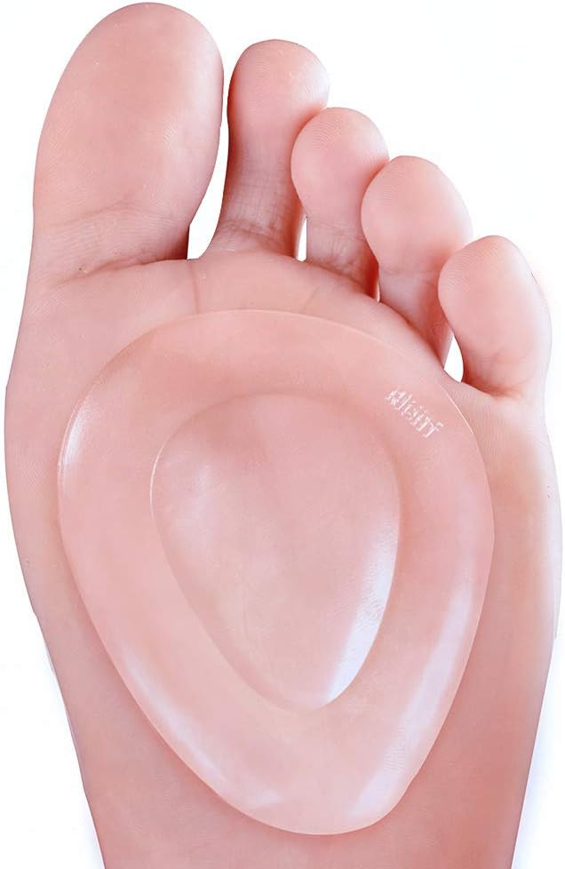 Welnove 10Pcs Metatarsal Pads Self-Sticking Ball of Foot Cushions Adhere to Shoes Anti-Slip Forefoot Cushions for Mortons Neuroma,Foot Sore(Forefoot Pads)
