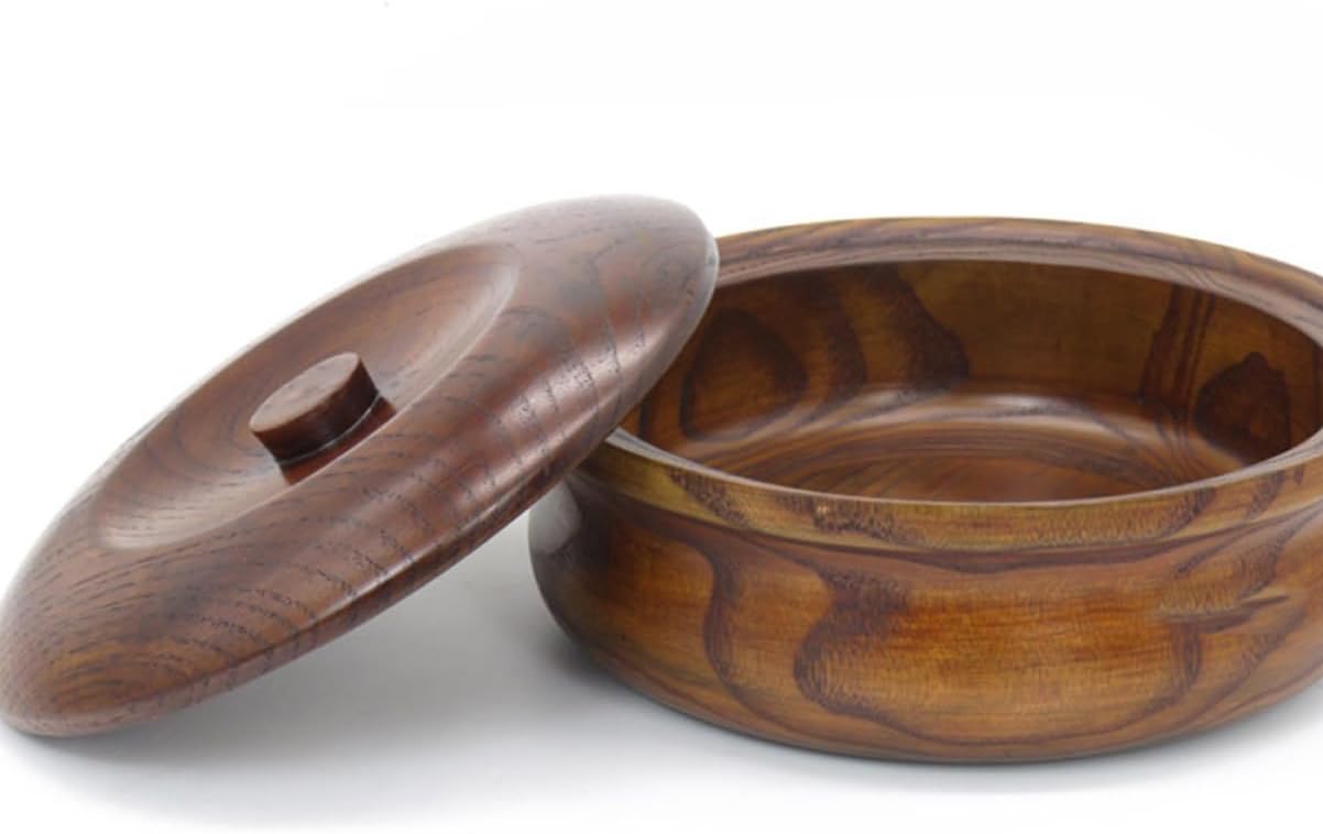 Ciieeo 2pcs Retro Wooden Fruit Bowl with Decorative Snacks Holder for Home Kitchen as Fruit Basket Popcorn Bowl