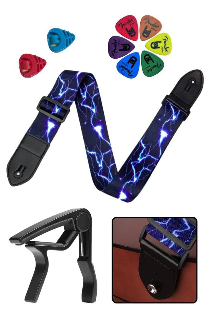 Midex SR-11BL-PAK Desenli Gitar Omuz Askısı Metal Capo (2 Pena Kutusu 6 Pena)