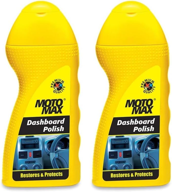Motomax Dashboard Polish 100 ml, Pack of 2, with Cleaners & Silicone | Restore, Shine Dull dashboards| Protect from UV Rays, Cracking, Fading