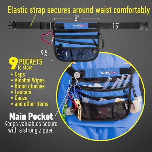 Image of Kangapak Nurse Fanny Pack Multi Compartment Waist Organizer Tool Bag for Students, Practitioners & Medical Professionals