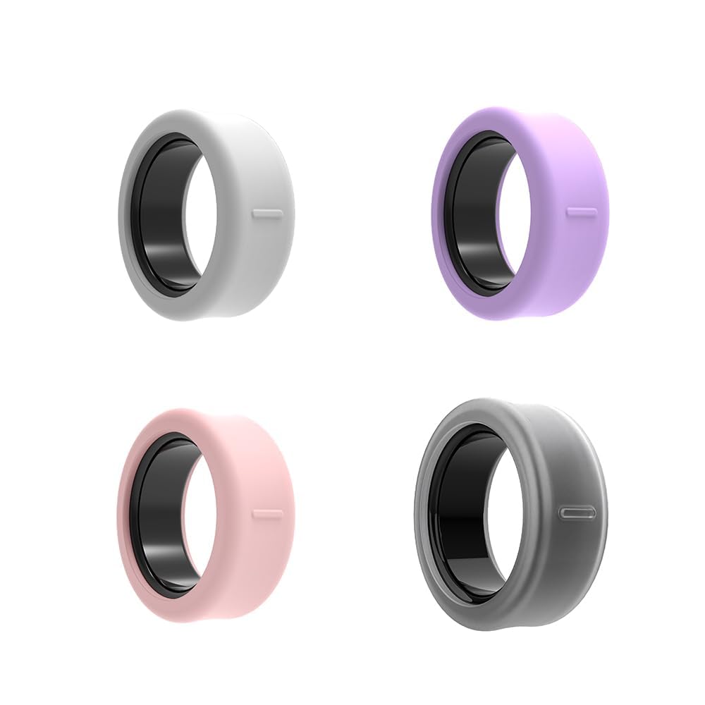 4 Pack Cover for Oura and Galaxy Ring, Anti-Scratch Elastic Silicone Protectors for Galaxy Models 5-13, Durable and Comfortable Fit (M)