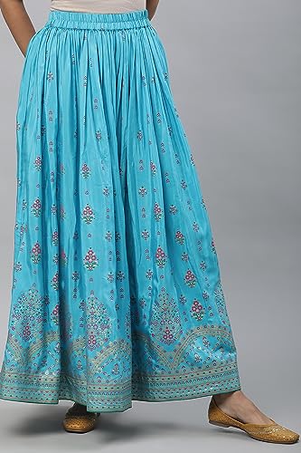 Image of Aurelia Printed Strechable Maxi Skirt for Women | Ankle Length Skirt for Women