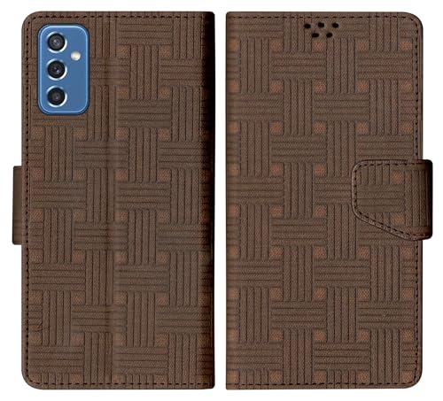 SBMS Flip Cover for Samsung Galaxy M52 5G 6.7-Inch Back Cover Case with Magnatic Closure | Inbuilt Stand | Card & Money Pocket (MatBrown)