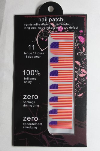 JK 16 pcs nail art Nail patch nail stickers nail foil American flag nails film