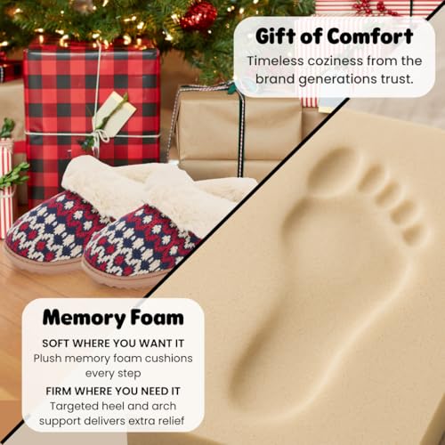 Image of Dearfoams Women's Memory Foam Cozy Soft House Slippers Gifts for Women Hannah Knit Clog House Shoes