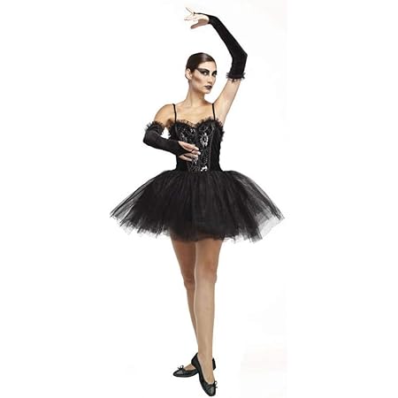 Shoperama Damen Kostum Gothic Ballerina Black Swan Schwanensee Schwan Schwarz Korsage Tutu Armstulpen Halloween Grosse M Amazon De Spielzeug