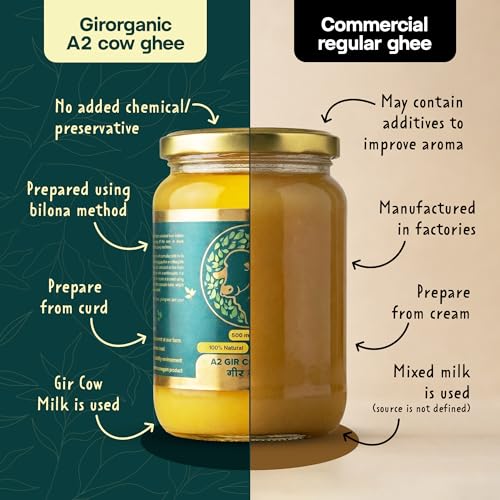 Image of GirOrganic A2 Ghee Butter Grass Fed from Gir Cow (160 Oz) - Healthy Butter Alternative - Keto Friendly - Non-GMO, Lactose-Free 160 Oz