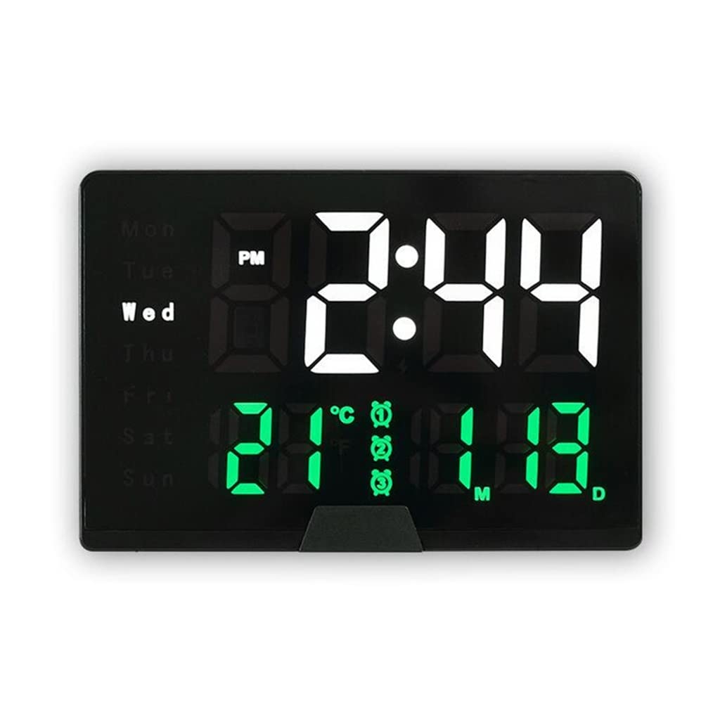 HRWLY Digital Alarm Clock Voice Control Temp Touch Snooze Alarms Electronic Table Night Mode LED Clocks(D)