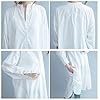 Ninmon-Shares-Women-O-Neck-Long-Sleeve-Button-Down-Hem-Cut-Out-T-Shirts-Dresses-Plus-Size Ninmon Shares Women O-Neck Long Sleeve Button Down Hem Cut Out T-Shirts Dresses White