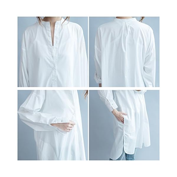 Ninmon-Shares-Women-O-Neck-Long-Sleeve-Button-Down-Hem-Cut-Out-T-Shirts-Dresses-Plus-Size Ninmon Shares Women O-Neck Long Sleeve Button Down Hem Cut Out T-Shirts Dresses White