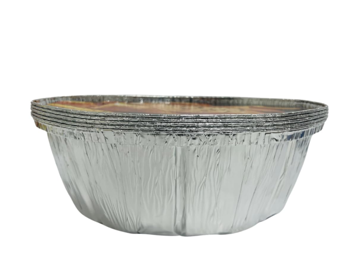 Envases de Aluminio Ovalados con Tapa, Apto para Horno y Microondas, Bandejas Reciclables para Pollo Asado y Comida para Llevar, 256x192x87 MM, 100 Unidades 2600ml
