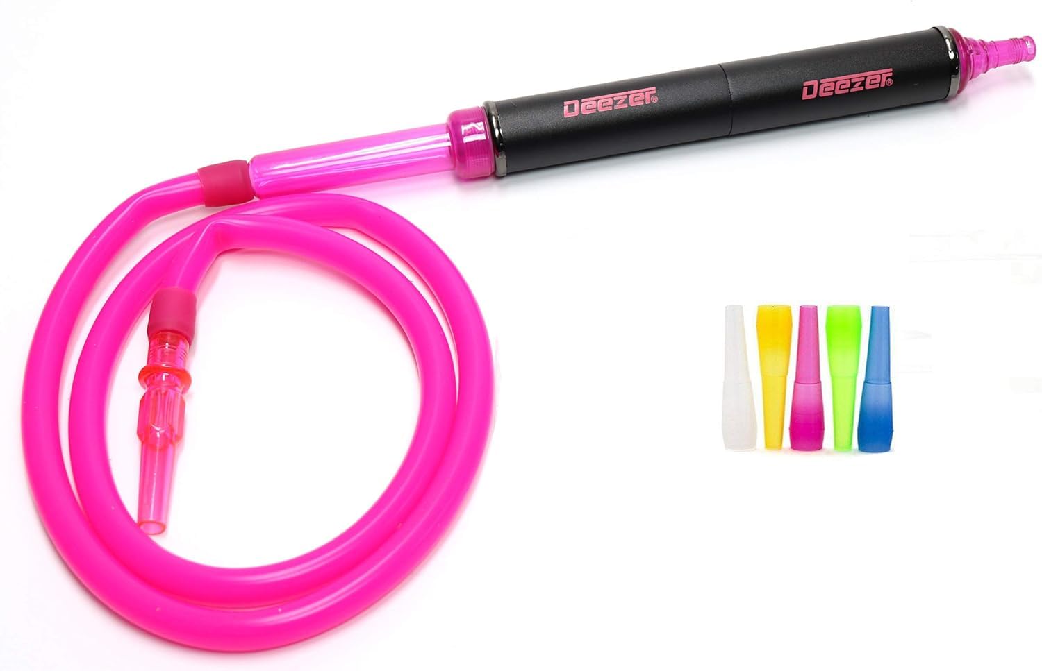 Deezer* 74" Silicone Freeze Ice Cold Smoke Hookah Shisha Nargila Hose + 10 Mouth Tips (Pink)