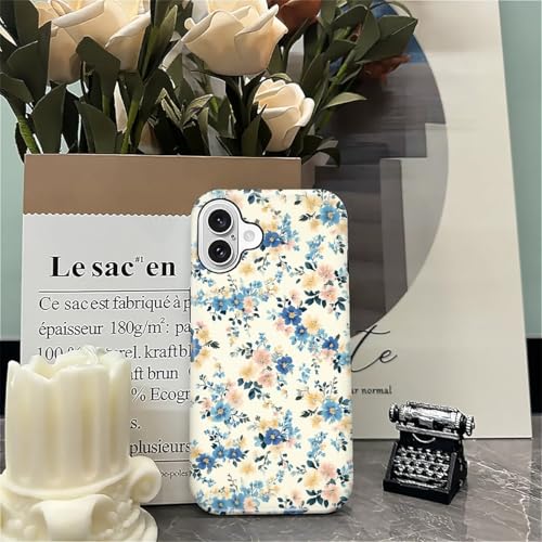 Coque iPhone 16 Plus antichoc rigide fleur bleue pour les sorties - 7