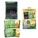 Lexibook, Tablette d'apprentissage et de Dessin E Ink Multicolore 11 Pouces Dinosaures, écran Sensible à la Pression, pochoirs et Stylet, Effacement en Un Seul Geste, Vert/Bleu, CRT10DINOLXB