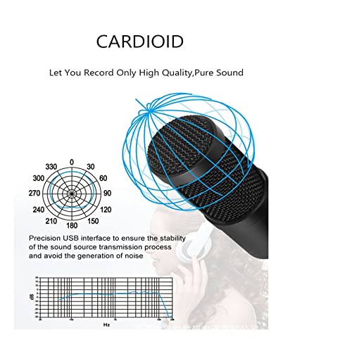 Microphone USB 192KHZ/24BIT à condensateur avec trépied de table stable