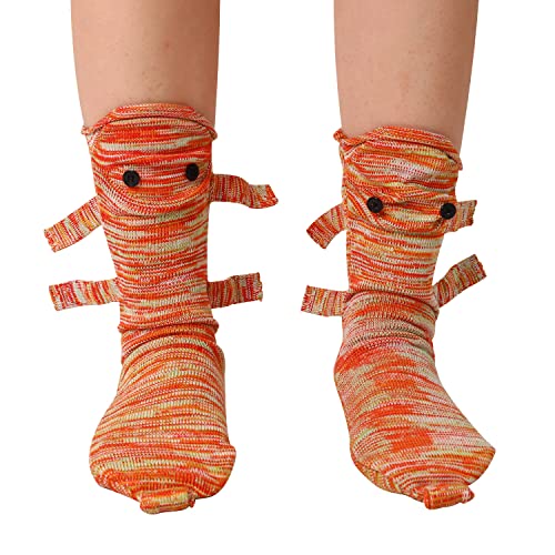 Creamic Knit Socks, Cartoon Knitting Cuff Socks Unisex Hand Knitted Animal Shape Winter Home Warm Floor Socks (Chameleon) #TOP28
