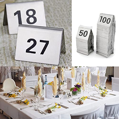 Chevalets de table numérotés en inox robustes et faciles à nettoyer 1-100 - 7