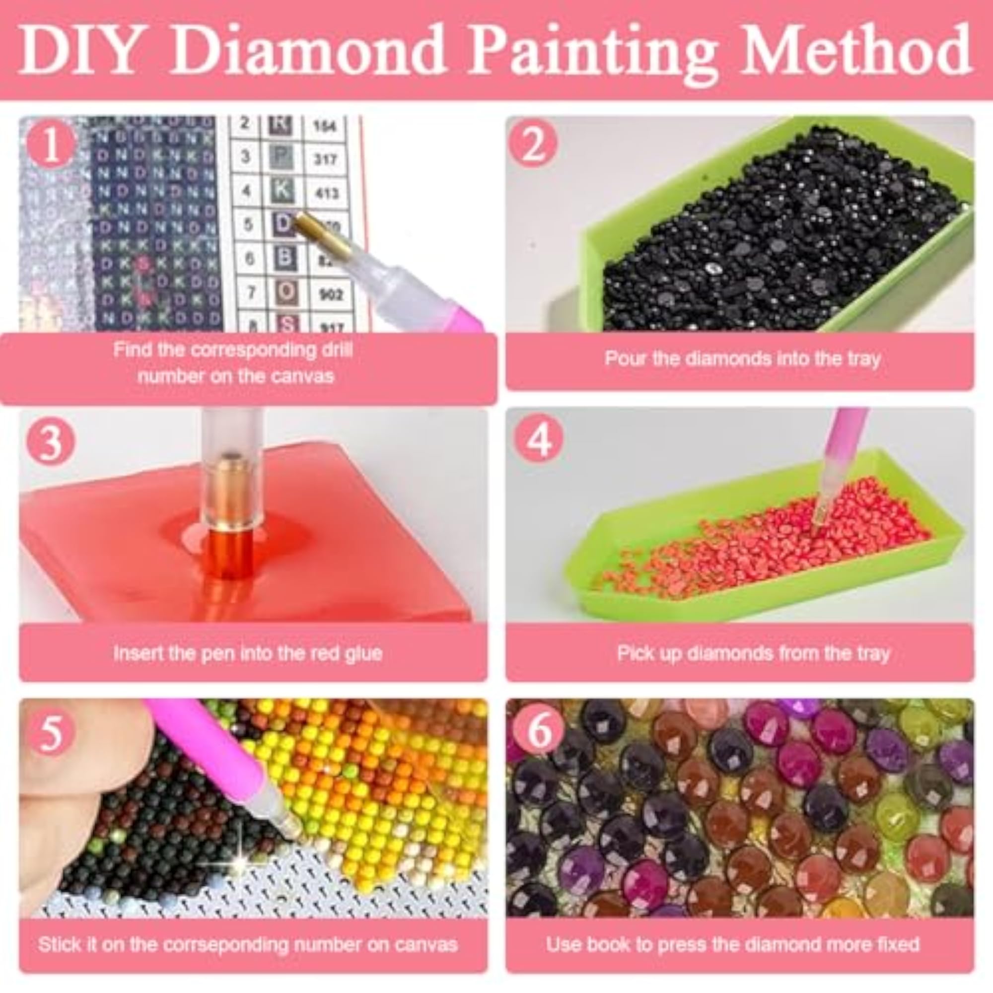 4pcs DIY 5D Diamond Art Painting Kit for Beginners