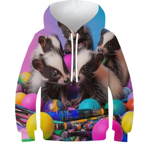 Sweat à capuche putois 3D pour enfants, le cadeau d'anniversaire idéal pour garçons et filles