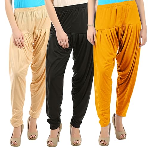 Image of Buy That Trendz Women's Cotton Viscose Relaxed fit Dhoti Bottom Pants Combo Offer (Light Skin